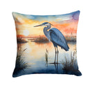 Blue Heron Setting Sun Throw Pillow - 14x14 Decorative Pillow – Art for Your Home & Patio