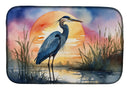 Blue Heron Setting Sun Dish Drying Mat