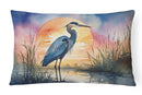 Blue Heron Setting Sun Throw Pillow