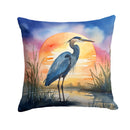 Blue Heron Setting Sun Throw Pillow - 14x14 Decorative Pillow – Art for Your Home & Patio