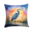Blue Heron Setting Sun Throw Pillow