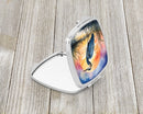 Blue Heron Setting Sun Compact Mirror – Stylish Purse Mirror with Artistic Covers