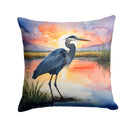 Blue Heron Setting Sun Throw Pillow - 14x14 Decorative Pillow – Art for Your Home & Patio