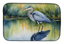 Blue Heron Stalking Prey Dish Drying Mat