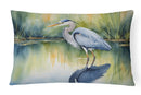 Blue Heron Stalking Prey Throw Pillow
