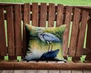Blue Heron Stalking Prey Throw Pillow - 14x14 Decorative Pillow – Art for Your Home & Patio