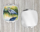 Blue Heron Stalking Prey Compact Mirror – Stylish Purse Mirror with Artistic Covers