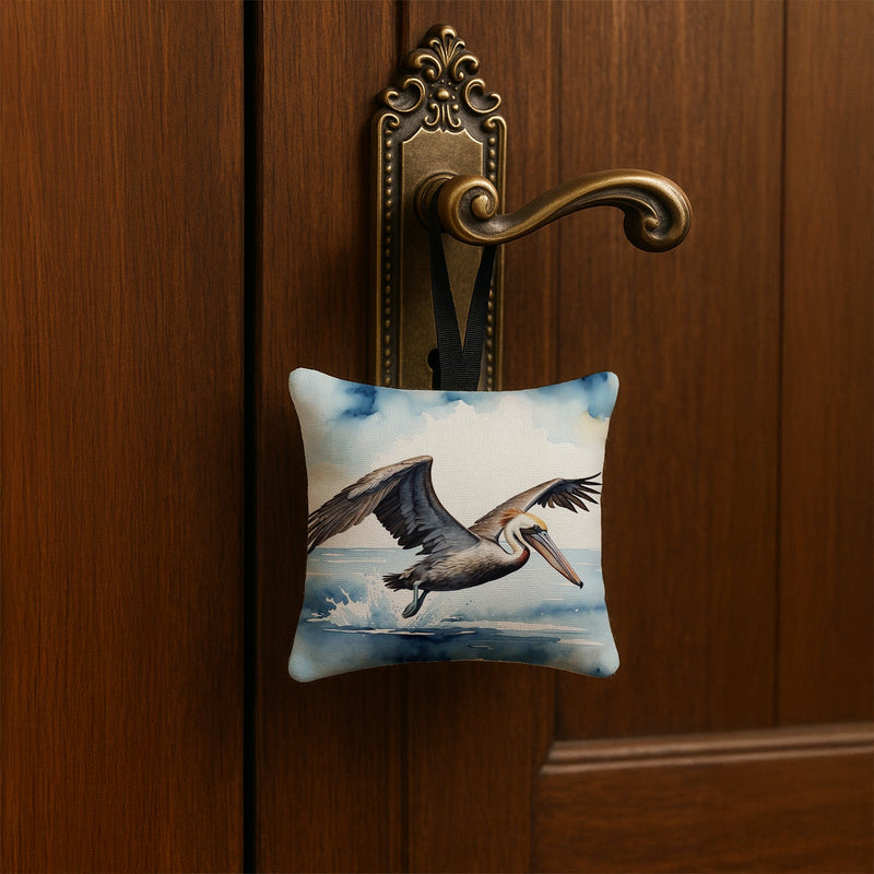 Pelican Diving Hanging Square Fabric Ornament 3.5 × 3.5