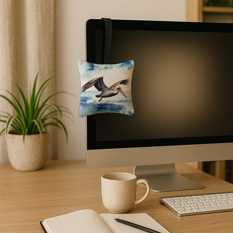 Pelican Diving Hanging Square Fabric Ornament 3.5 × 3.5
