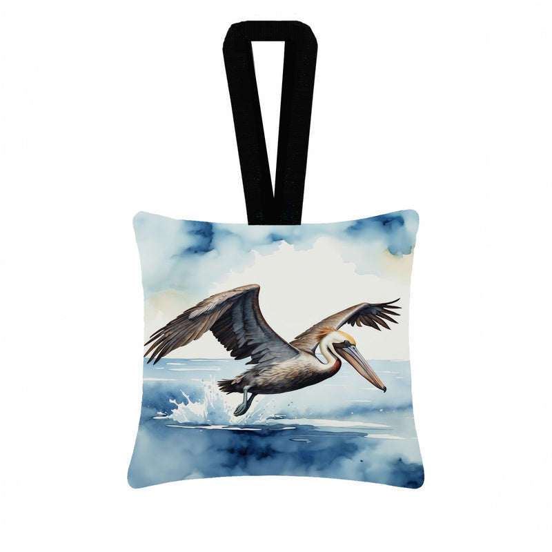 Pelican Diving Hanging Square Fabric Ornament 3.5 × 3.5