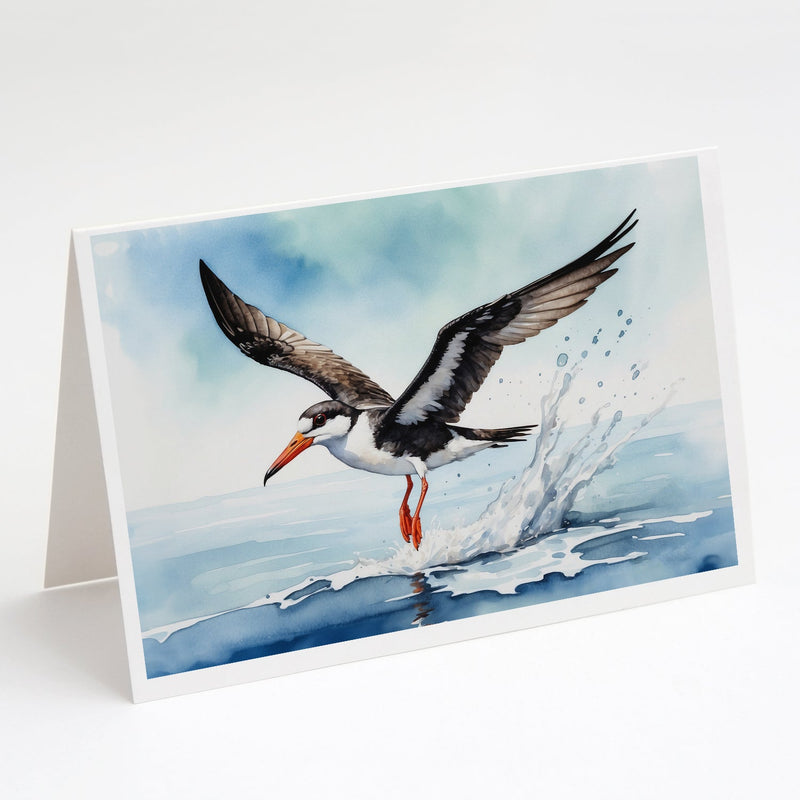 Black Skimmer Greeting Cards - Blank Note Cards – 8-Pack of Artist-Designed Cards with Envelopes