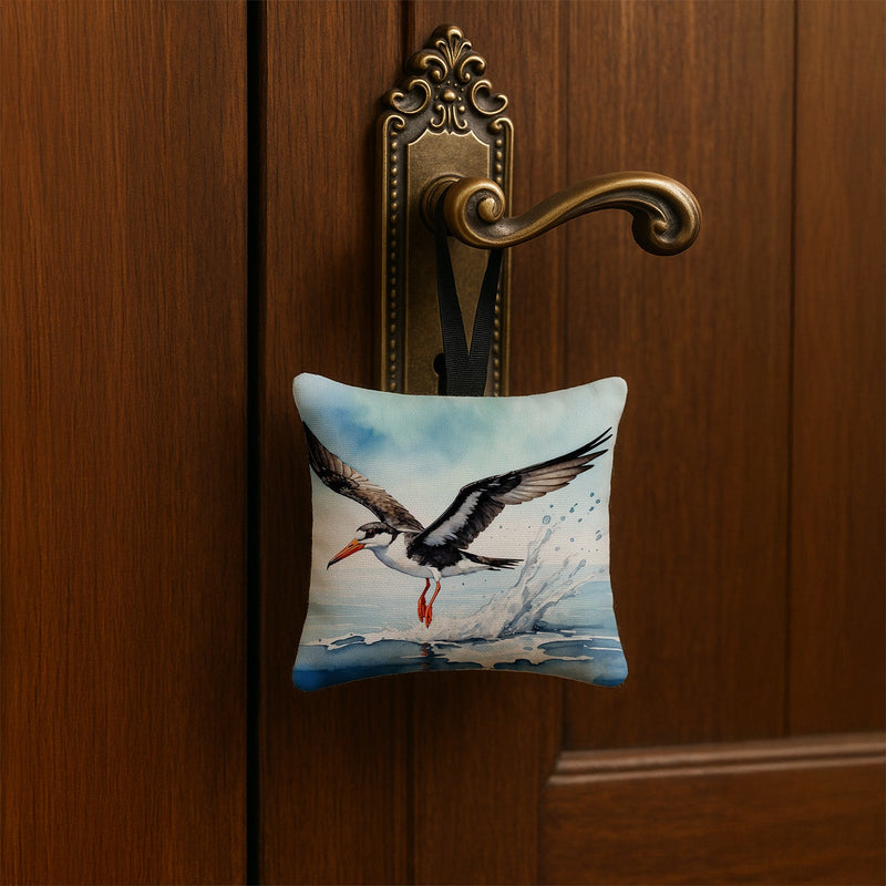 Black Skimmer Hanging Square Fabric Ornament 3.5 × 3.5