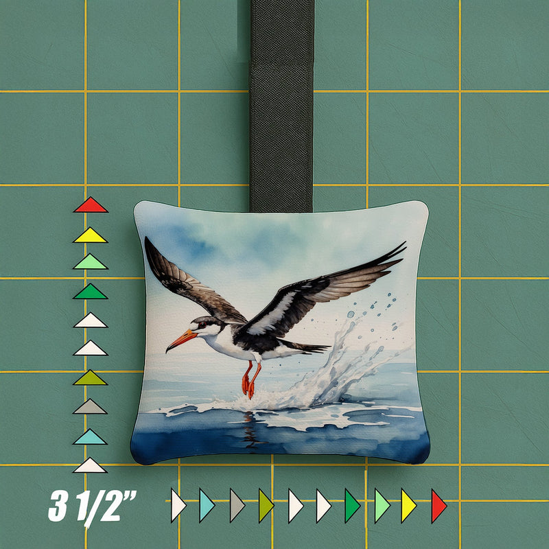 Black Skimmer Hanging Square Fabric Ornament 3.5 × 3.5