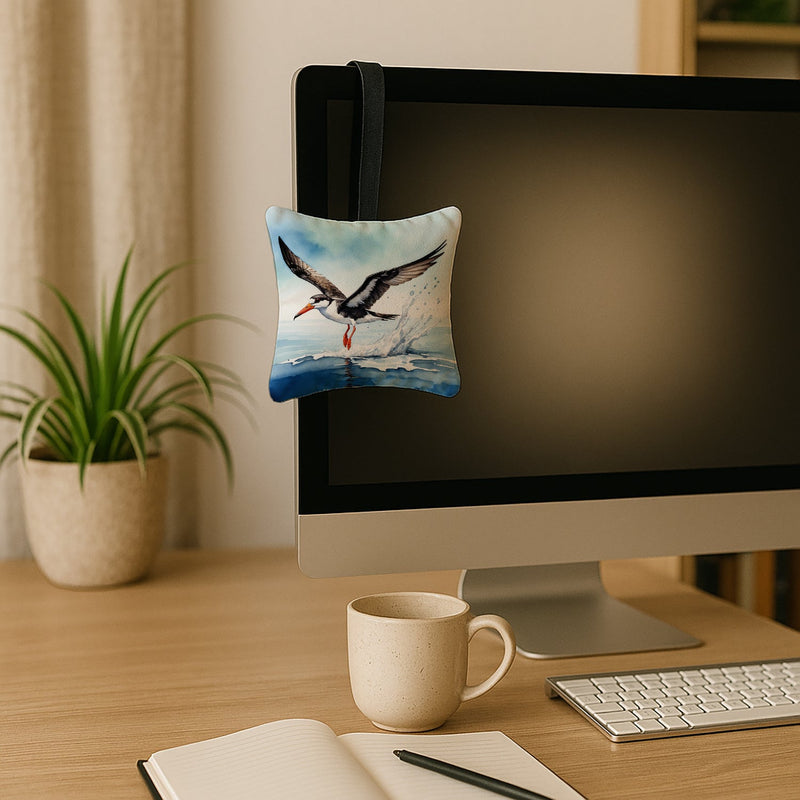 Black Skimmer Hanging Square Fabric Ornament 3.5 × 3.5