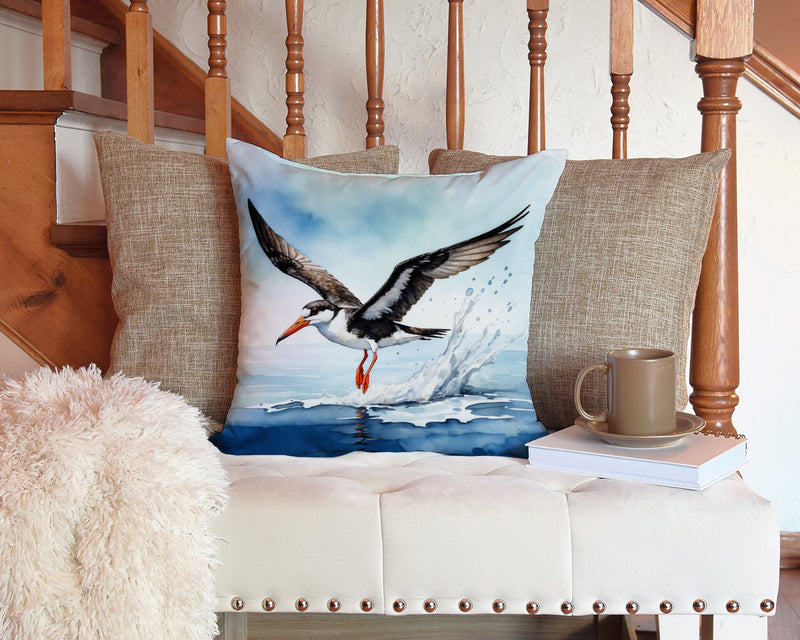 Black Skimmer Throw Pillow - 14x14 Decorative Pillow – Art for Your Home & Patio