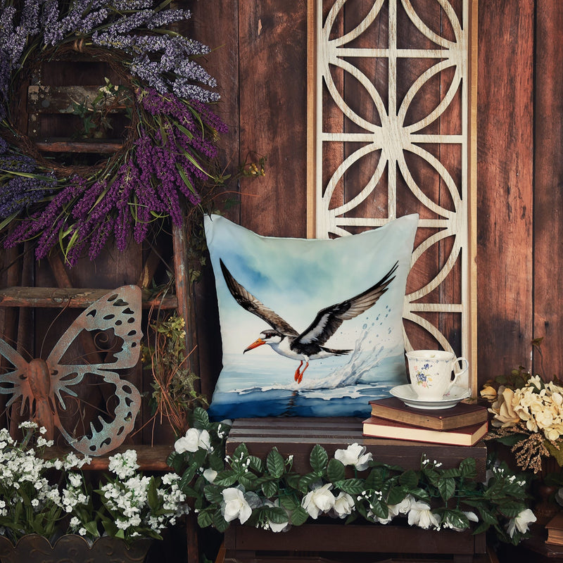 Black Skimmer Throw Pillow - 14x14 Decorative Pillow – Art for Your Home & Patio