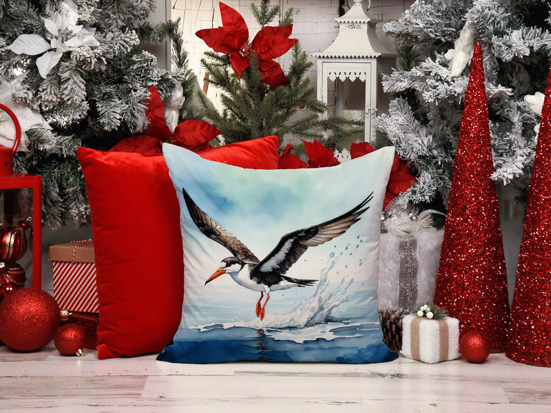 Black Skimmer Throw Pillow - 14x14 Decorative Pillow – Art for Your Home & Patio
