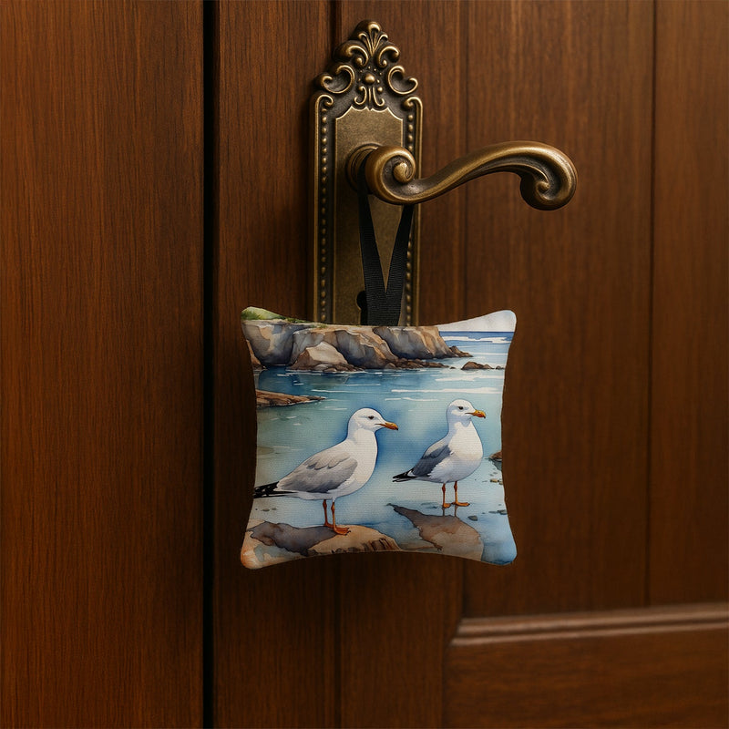 Gulls Scavenging Hanging Square Fabric Ornament 3.5 × 3.5