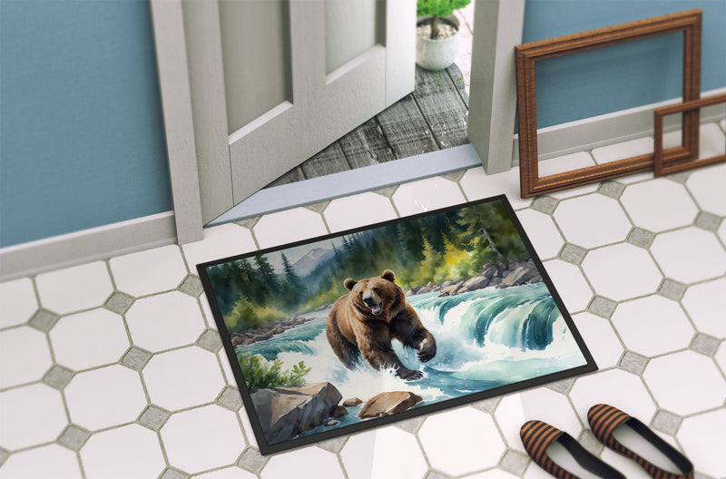 Alaskan Wilderness Grizzly Bear Doormat-24x36 Indoor / Outdoor Rug | Made in USA