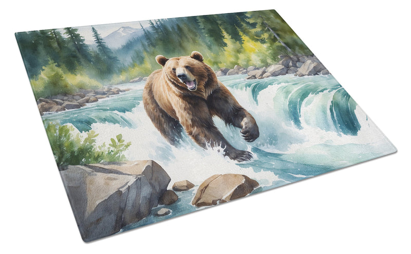 Alaskan Wilderness Grizzly Bear Glass Cutting Boards – Durable, Decorative Kitchen Art