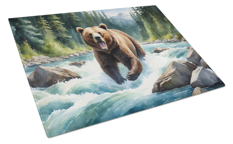 Alaskan Wilderness Grizzly Bear Glass Cutting Boards – Durable, Decorative Kitchen Art