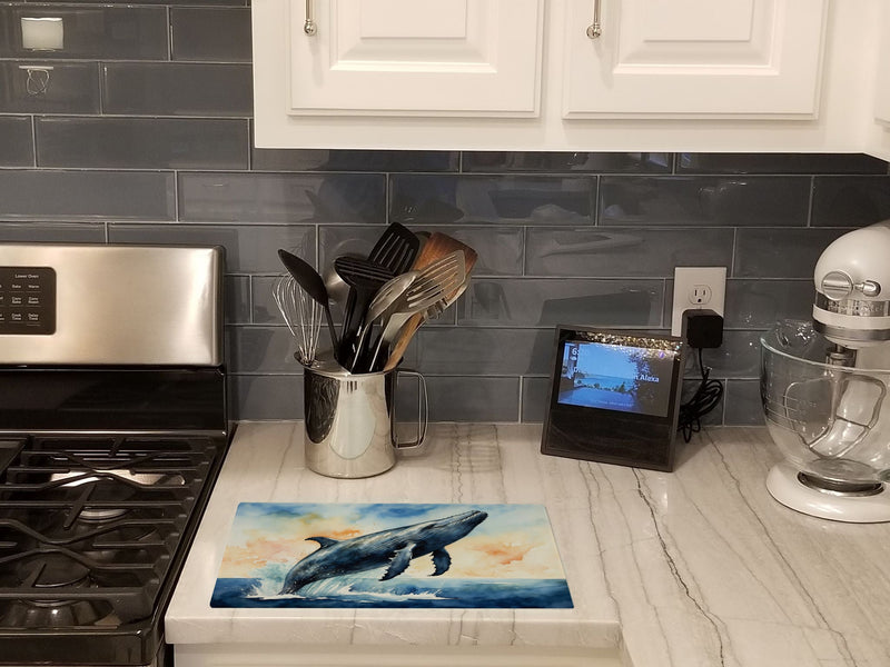 Humpback Whale Breaching Glass Cutting Boards – Durable, Decorative Kitchen Art