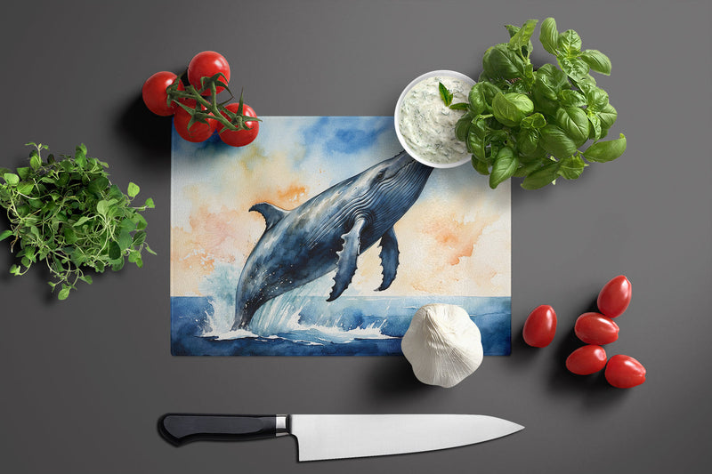 Humpback Whale Breaching Glass Cutting Boards – Durable, Decorative Kitchen Art