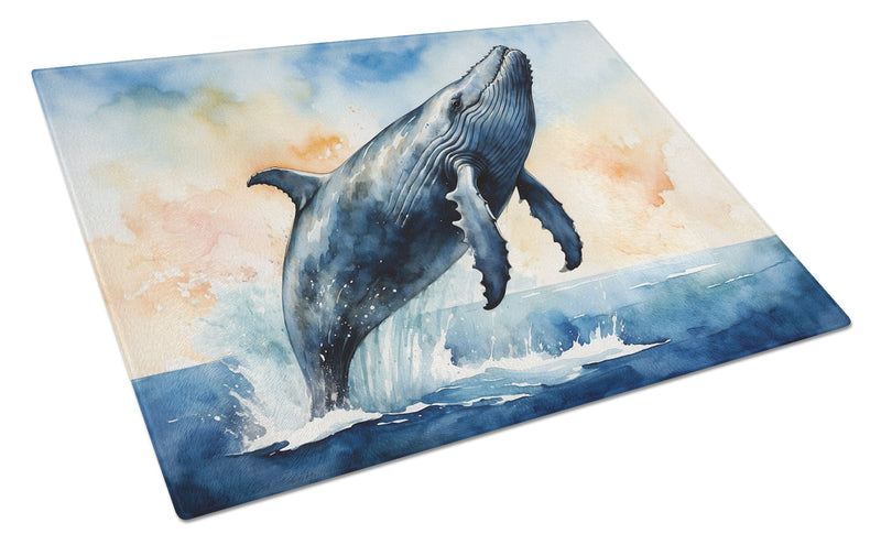 Humpback Whale Breaching Glass Cutting Boards – Durable, Decorative Kitchen Art