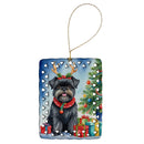 Affenpinscher Christmas Reindeer Porcelain Ornament
