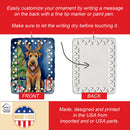 Airedale Terrier Christmas Reindeer Porcelain Ornament