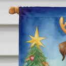 American Bulldog Christmas Reindeer House Flag
