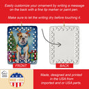 American Bulldog Christmas Reindeer Porcelain Ornament