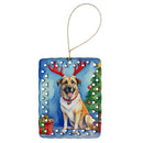 Anatolian Shepherd Dog Christmas Reindeer Porcelain Ornament
