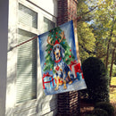 Bluetick Coonhound Christmas Reindeer House Flag