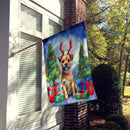 Border Terrier Christmas Reindeer House Flag