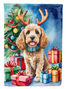 Cockapoo Christmas Reindeer House Flag