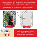 Black Labrador Retriever Christmas Reindeer Porcelain Ornament