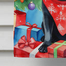 Black Pug Christmas Reindeer House Flag