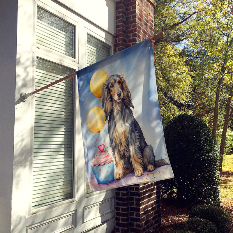 Afghan Hound Happy Birthday House Flag