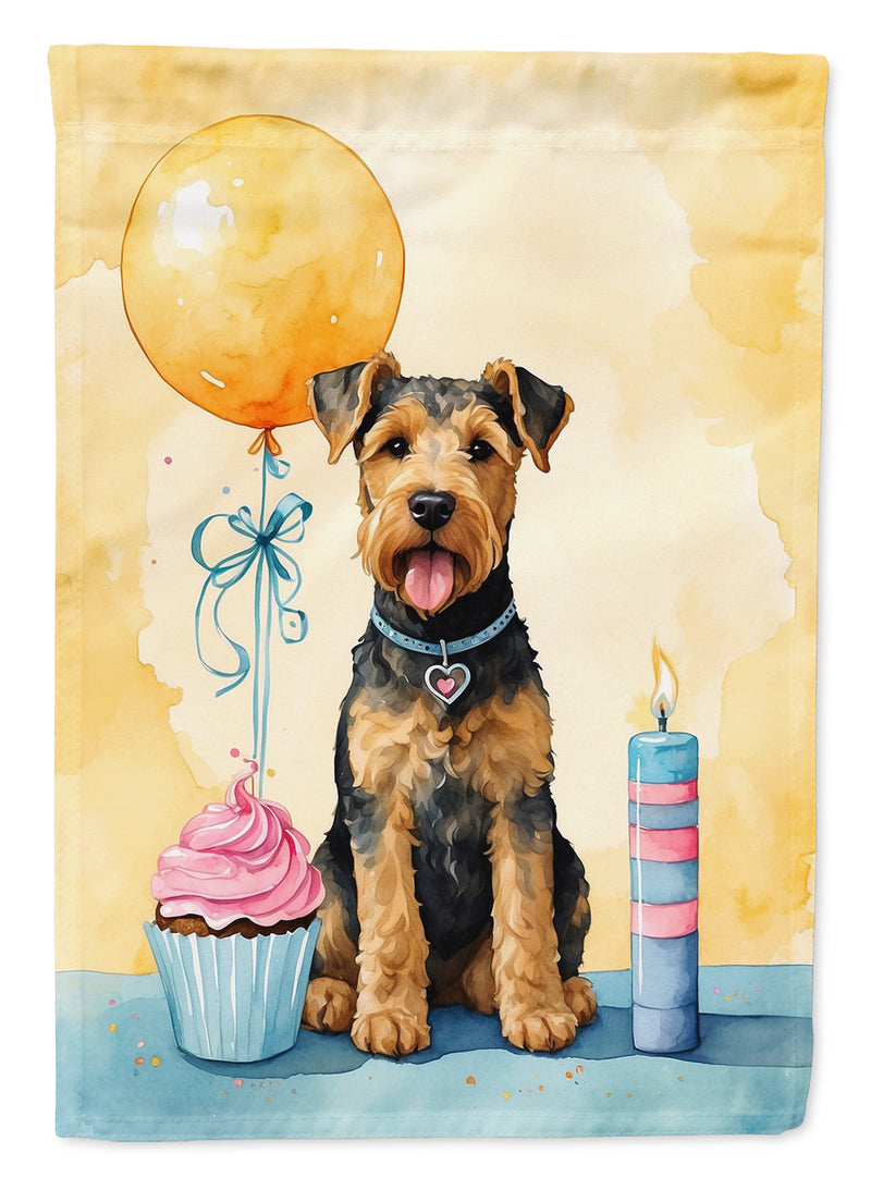 Airedale Terrier Happy Birthday House Flag