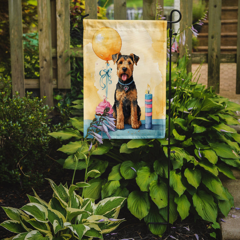 Airedale Terrier Happy Birthday Garden Flag –  Garden Flag by Caroline's Treasures