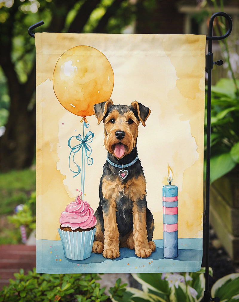 Airedale Terrier Happy Birthday Garden Flag –  Garden Flag by Caroline's Treasures
