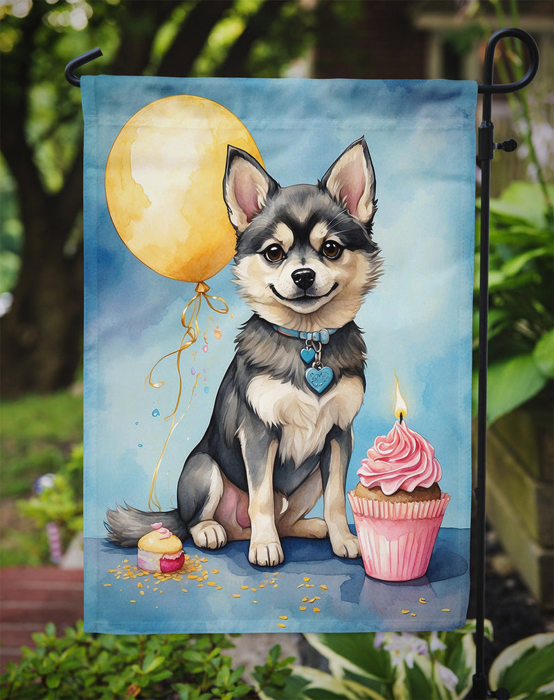 Alaskan Klee Kai Happy Birthday Garden Flag –  Garden Flag by Caroline's Treasures