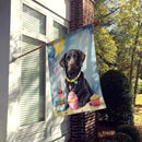 Black Labrador Retriever Happy Birthday House Flag