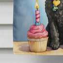 Black Toy Poodle Happy Birthday House Flag