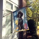 Black Standard Poodle Happy Birthday House Flag