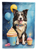 Border Collie Happy Birthday House Flag