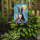 Boston Terrier Happy Birthday Garden Flag –Dog Birthday Cupcake Yard Decor with Balloons