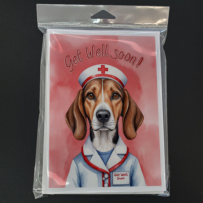 American Foxhound Get Well Soon Greeting Cards - Blank Note Cards – 8-Pack of Artist-Designed Cards with Envelopes