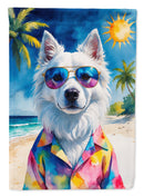 American Eskimo Summer Beach Time Garden Flag